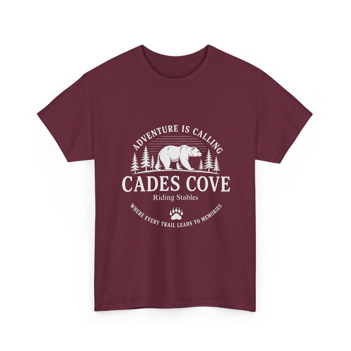 Cades Cove Riding Stables Adventure Is Calling Bear T-Shirt – Adult Smoky Mountains Tee