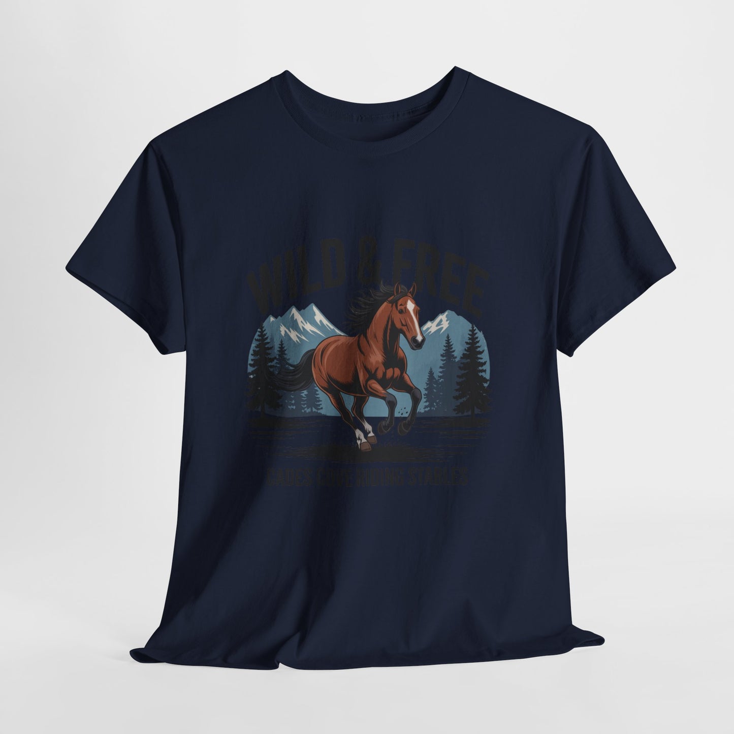 Wild & Free Cades Cove Riding Stables Shirt – Horse Lover Smoky Mountains Tee
