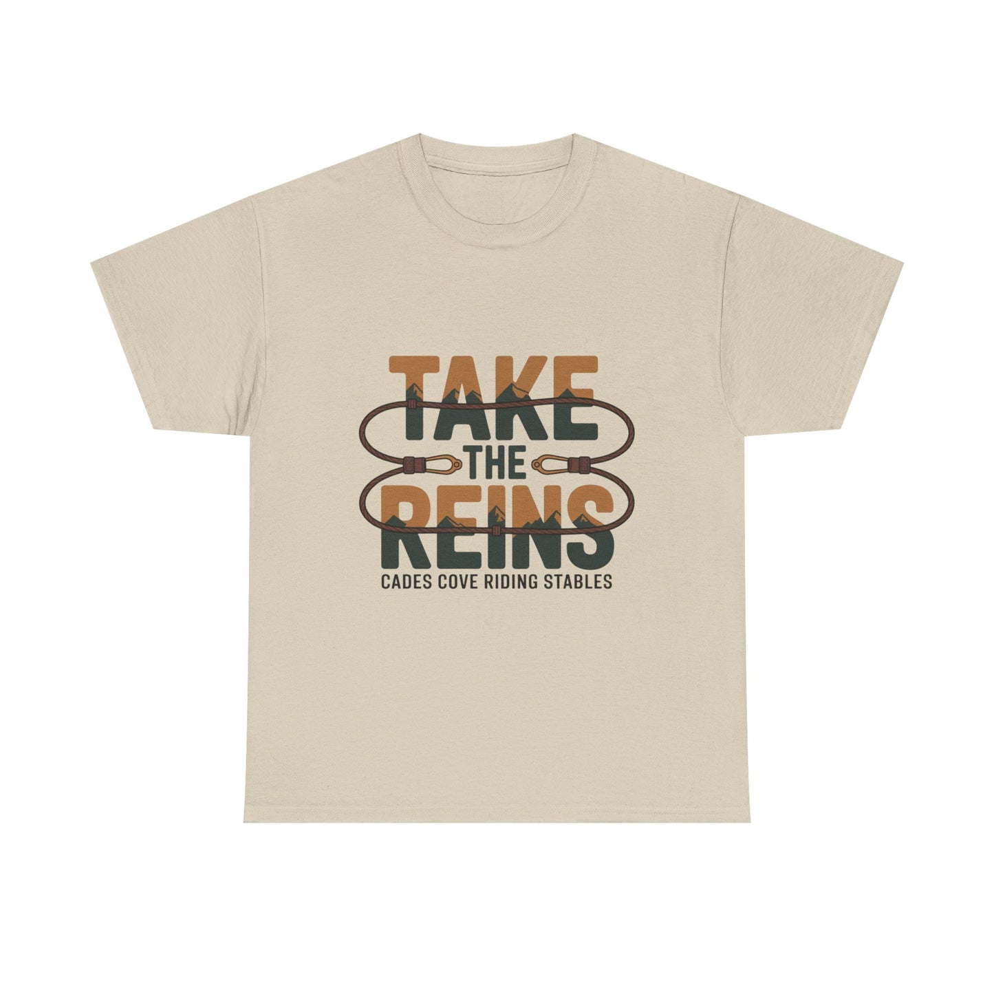Take the Reins T-Shirt – Cades Cove Riding Stables Smoky Mountains Horseback Riding Tee