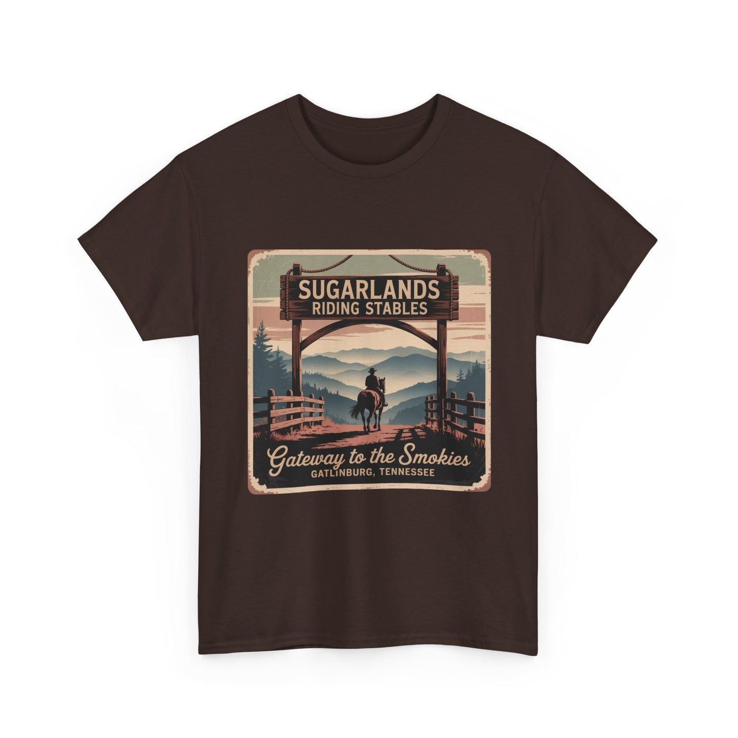 Gateway to the Smokies T-Shirt – Sugarlands Riding Stables Gatlinburg Tennessee Horseback Tee