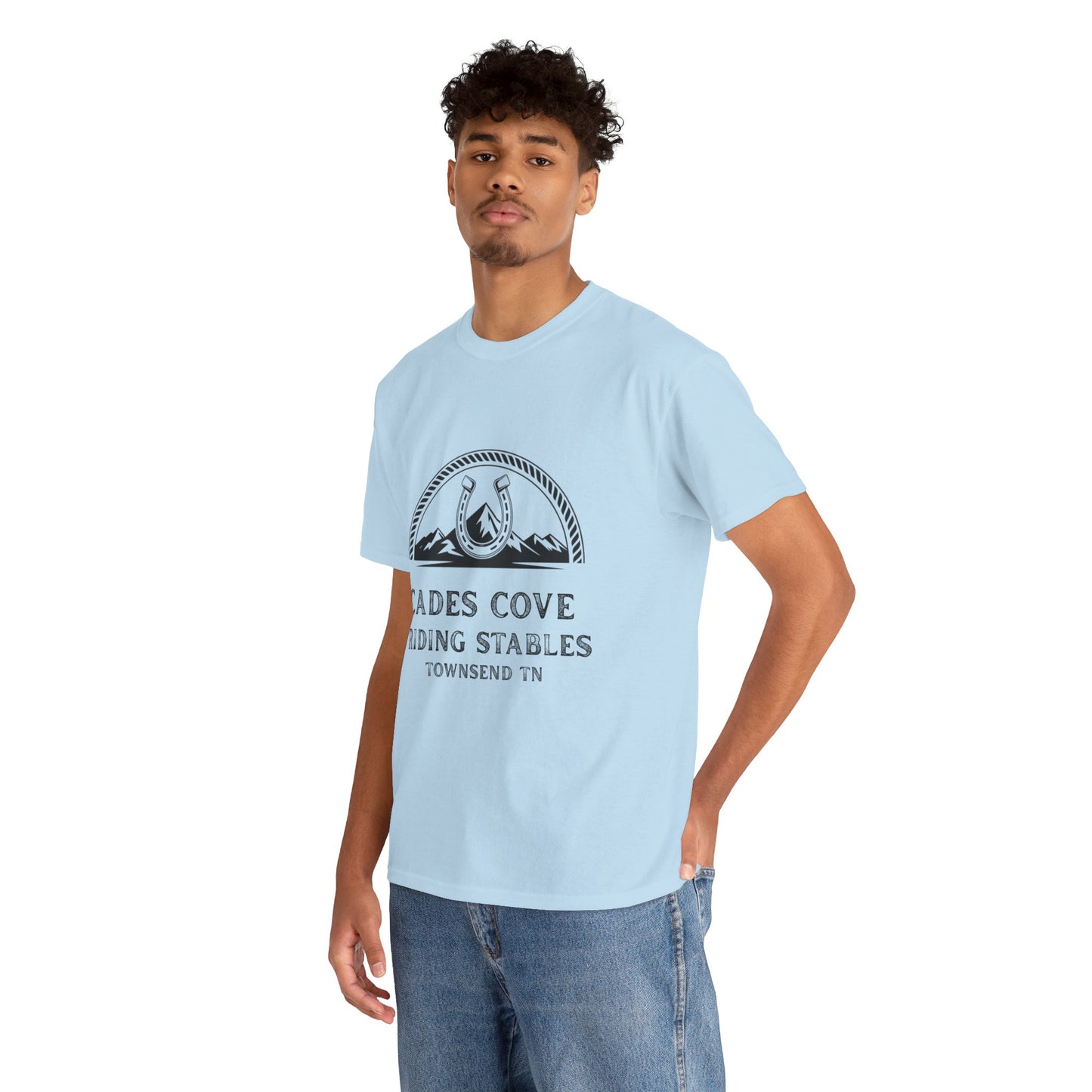 Cades Cove Riding Stables T-Shirt – Smoky Mountains Horseshoe Western Logo Tee