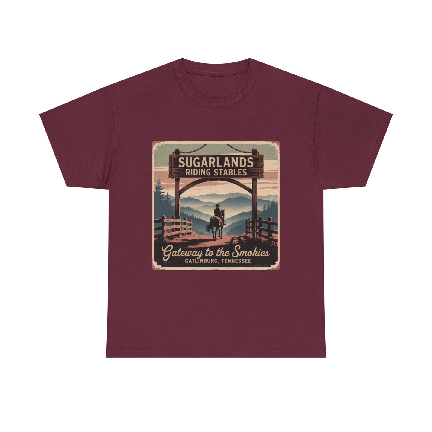 Sugarlands Riding Stables T-Shirt – Gateway to the Smokies Gatlinburg Tennessee Horseback Tee