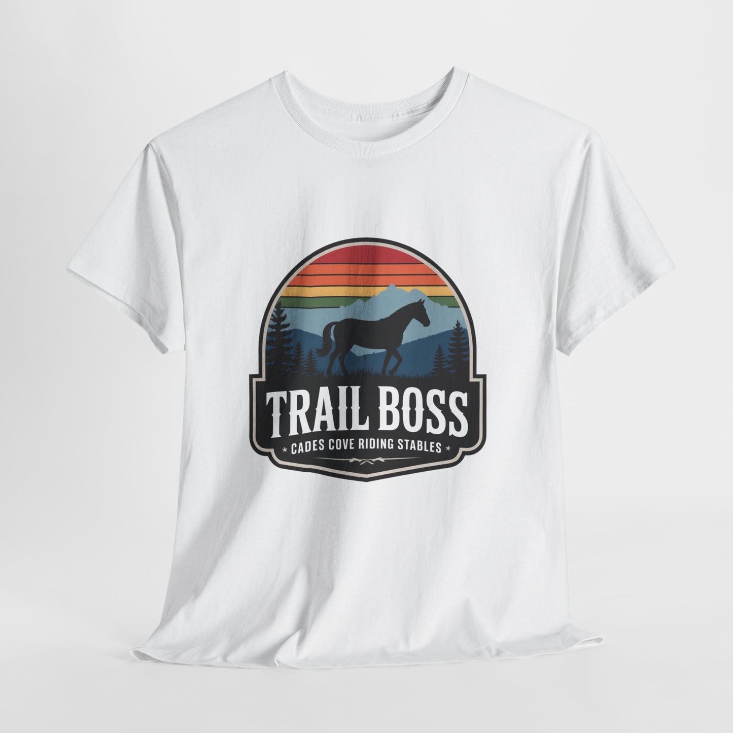 Trail Boss Cades Cove Riding Stables Shirt – Vintage Horseback Riding Smoky Mountains Tee