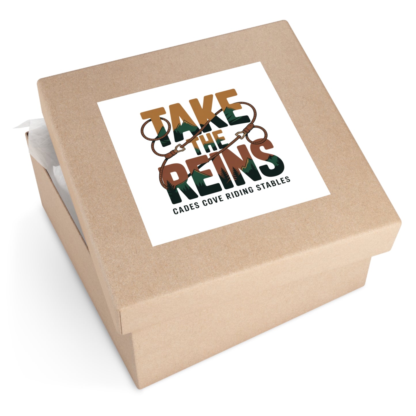 Take the Reins Sticker – Cades Cove Riding Stables Smoky Mountains Western Decal