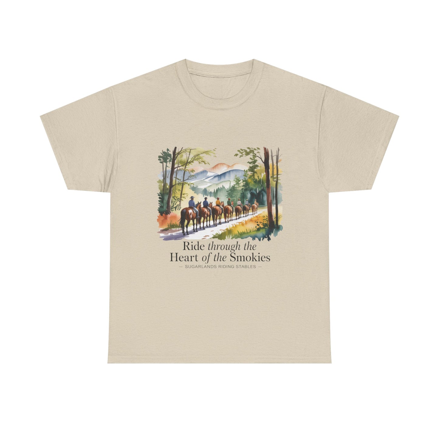 Ride Through the Heart of the Smokies T-Shirt – Sugarlands Riding Stables Gatlinburg TN Tee