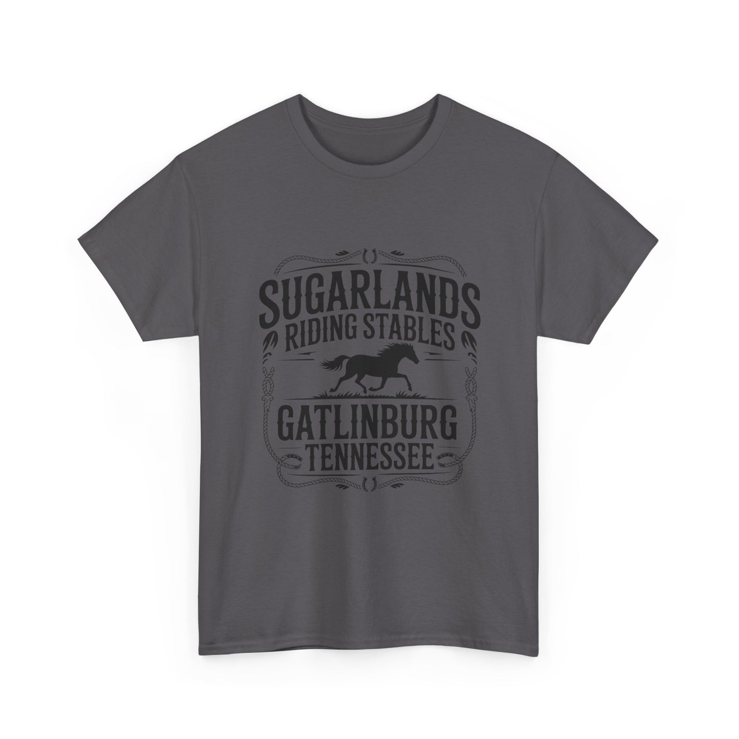 Sugarlands Riding Stables T-Shirt – Gatlinburg Tennessee Horseshoe Western Logo Tee