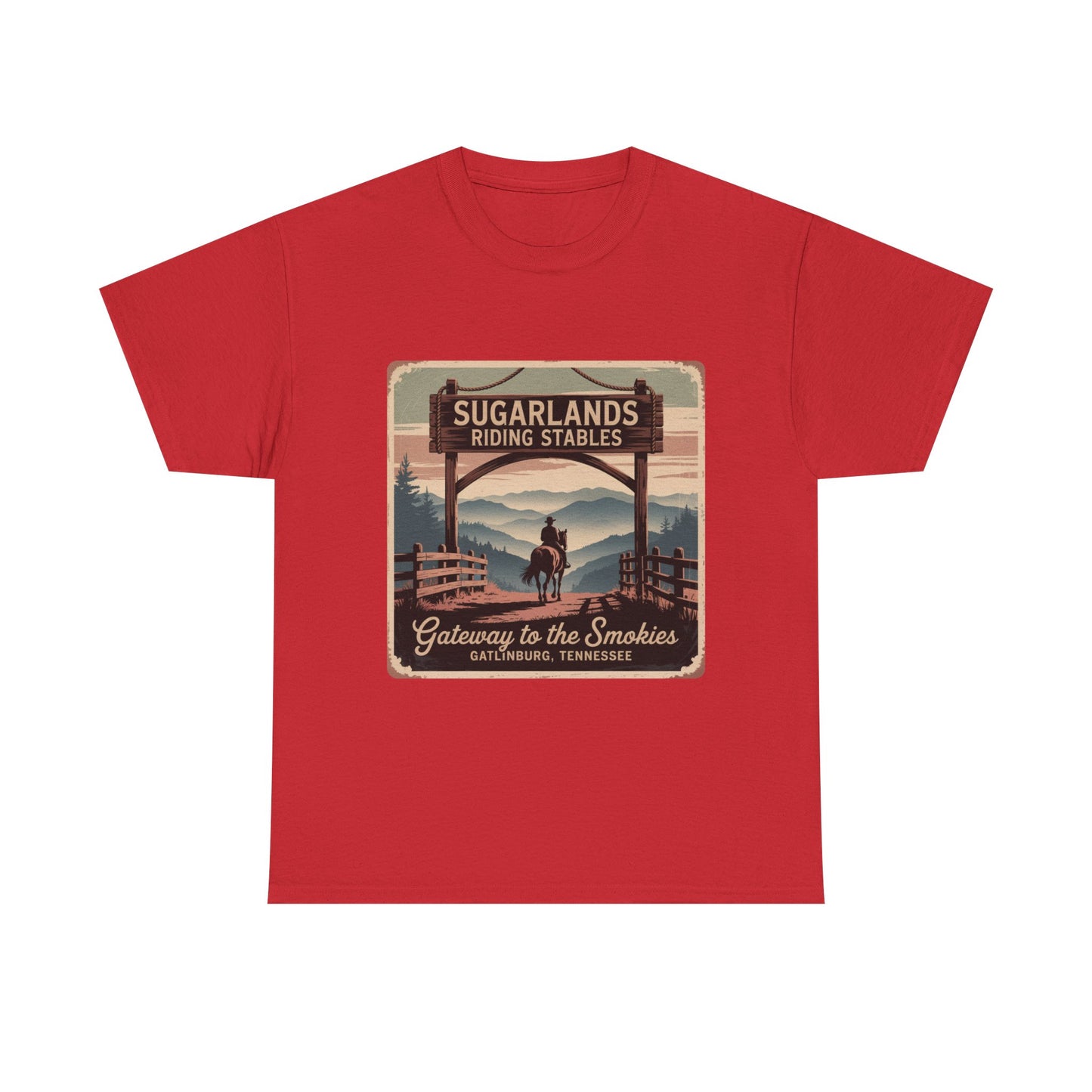Gateway to the Smokies T-Shirt – Sugarlands Riding Stables Gatlinburg Tennessee Horseback Tee