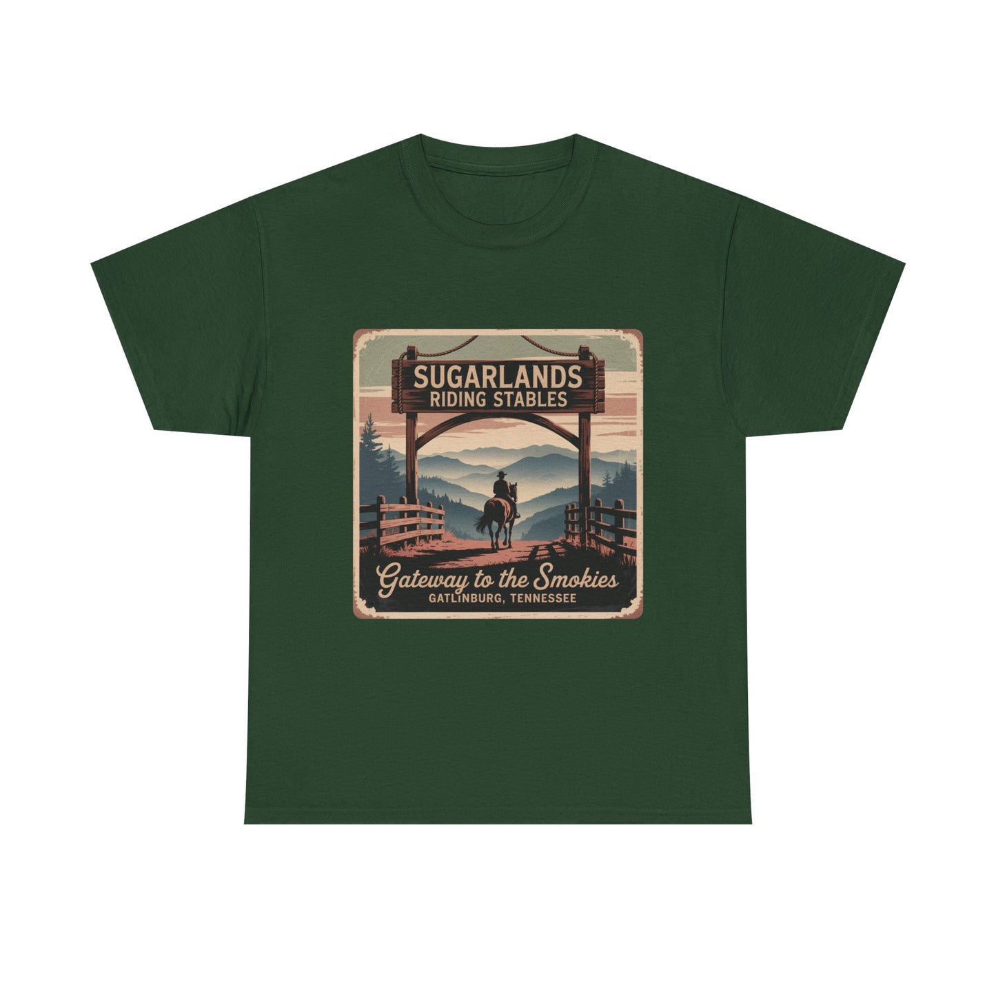 Gateway to the Smokies T-Shirt – Sugarlands Riding Stables Gatlinburg Tennessee Horseback Tee