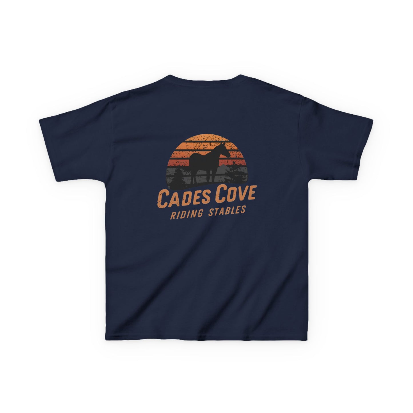 Cades Cove Riding Stables Retro Sunset Kids Heavy Cotton™ Tee