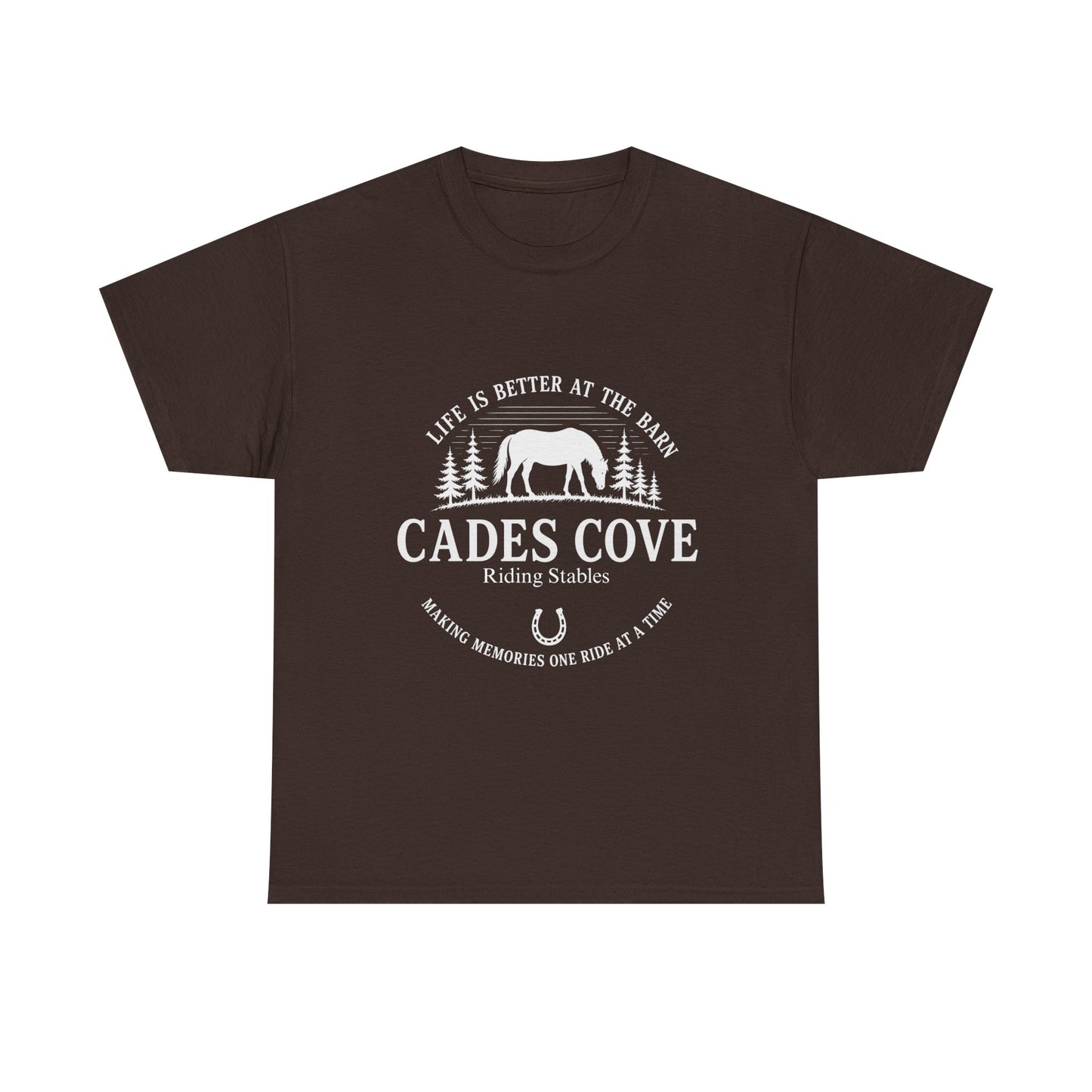Cades Cove Riding Stables Life Is Better at the Barn T-Shirt – Adult Horse Lover Tee