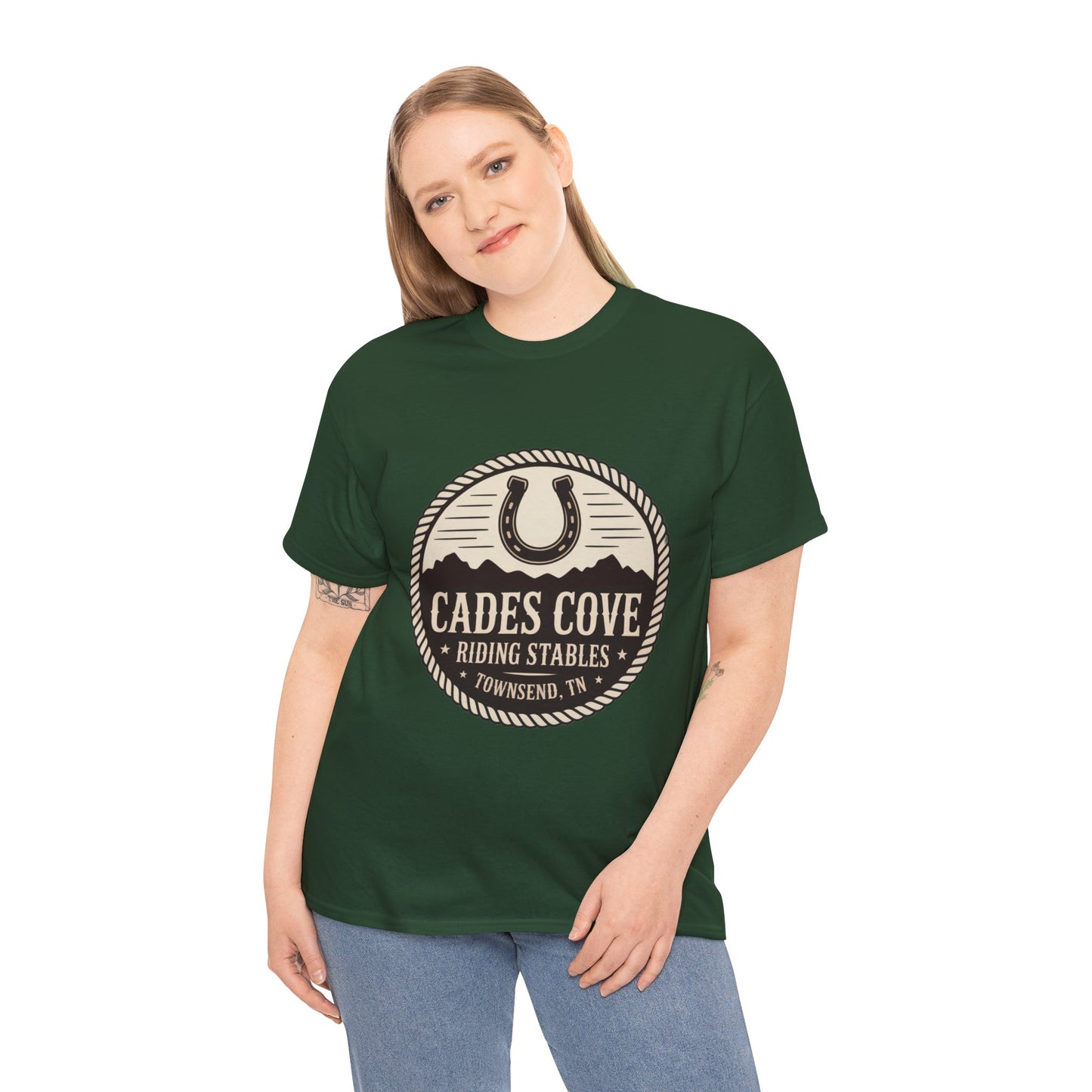 Cades Cove Riding Stables Townsend TN T-Shirt – Smoky Mountains Western Logo Tee