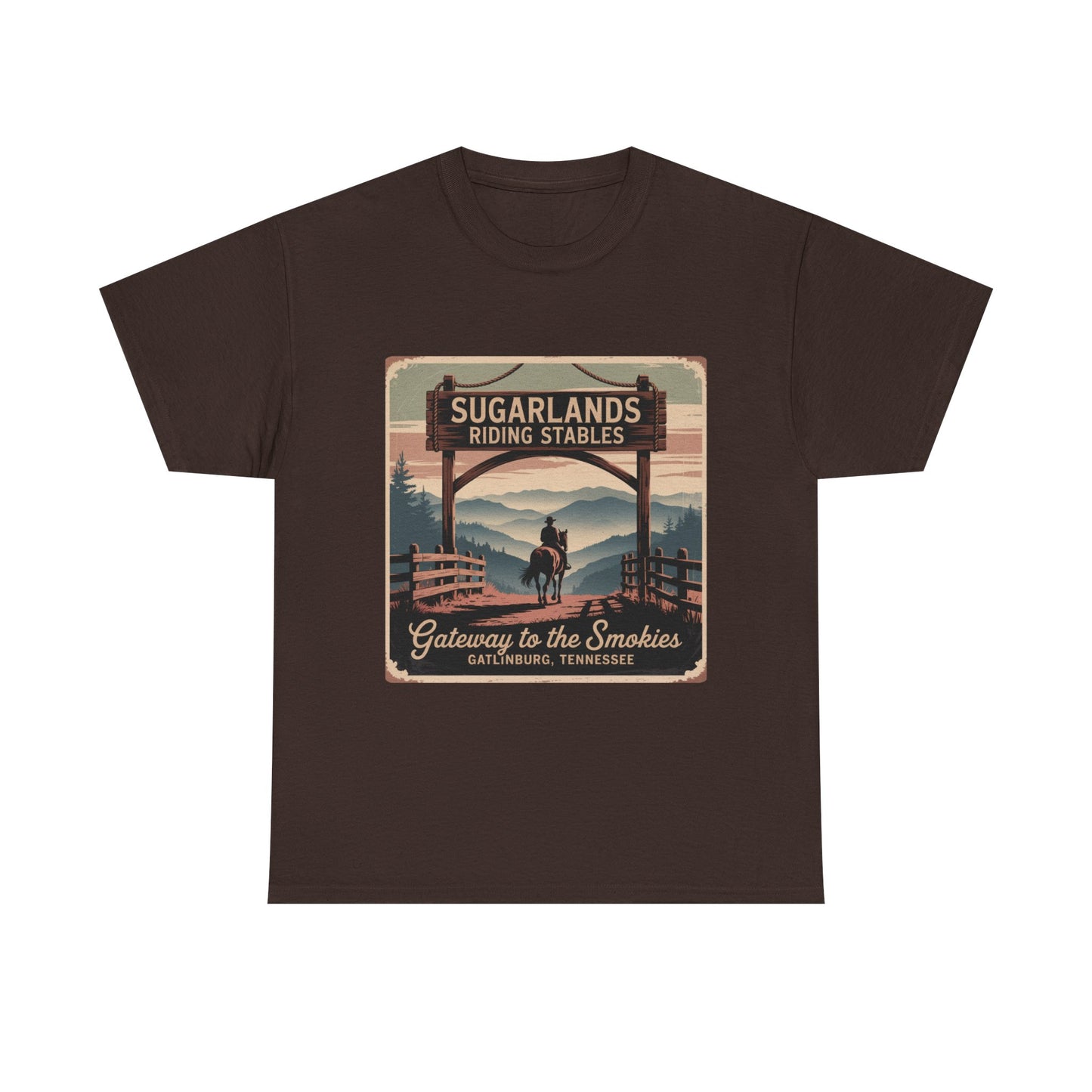 Sugarlands Riding Stables T-Shirt – Gateway to the Smokies Gatlinburg Tennessee Horseback Tee