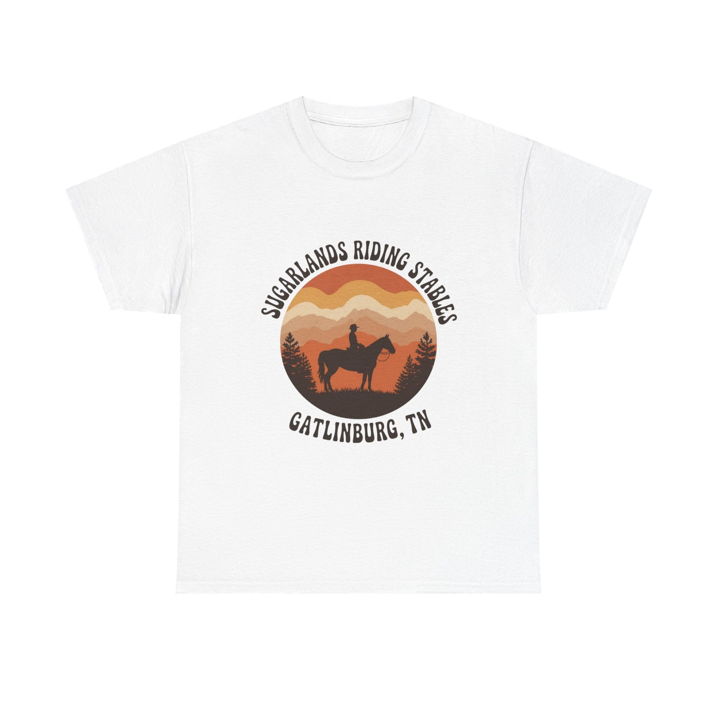 Sugarlands Riding Stables T-Shirt – Gatlinburg Tennessee Sunset Smoky Mountains Tee