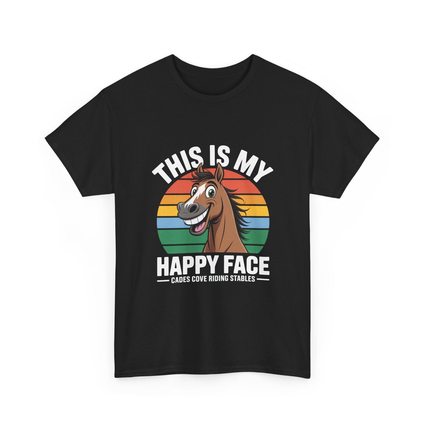 This Is My Happy Face Cades Cove Riding Stables Shirt – Funny Horse Adult Tee