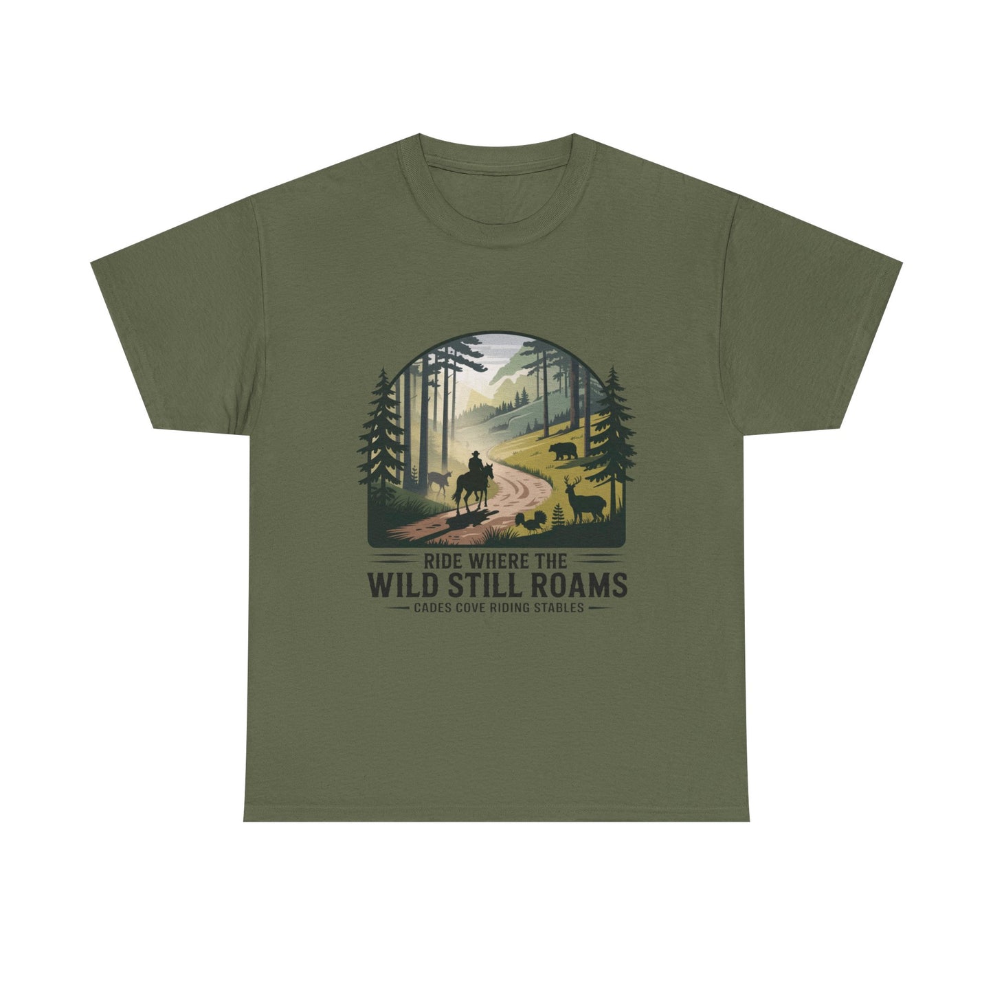 Where the Wild Still Roams T-Shirt – Cades Cove Riding Stables Smoky Mountains Wildlife Tee