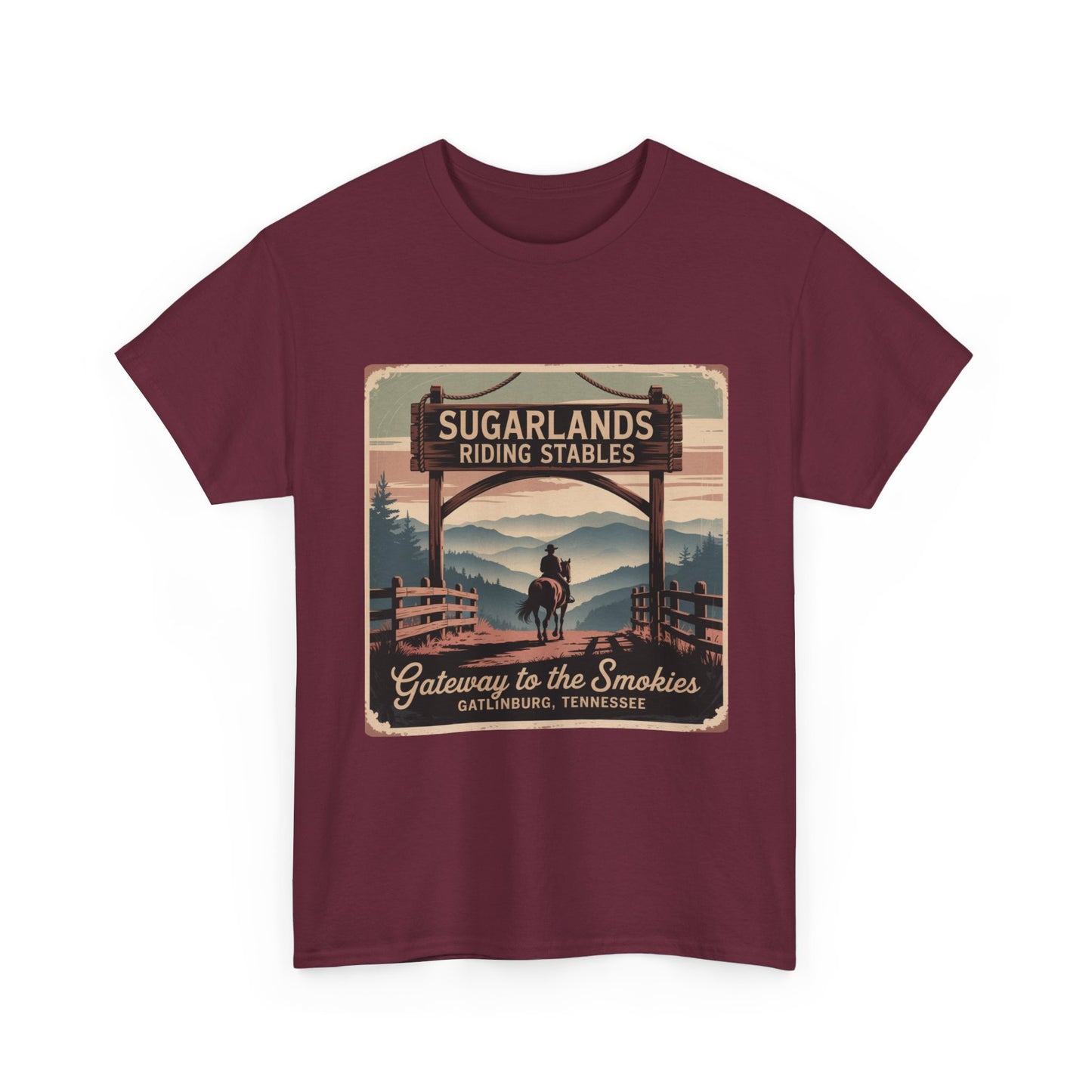 Sugarlands Riding Stables T-Shirt – Gateway to the Smokies Gatlinburg Tennessee Horseback Tee