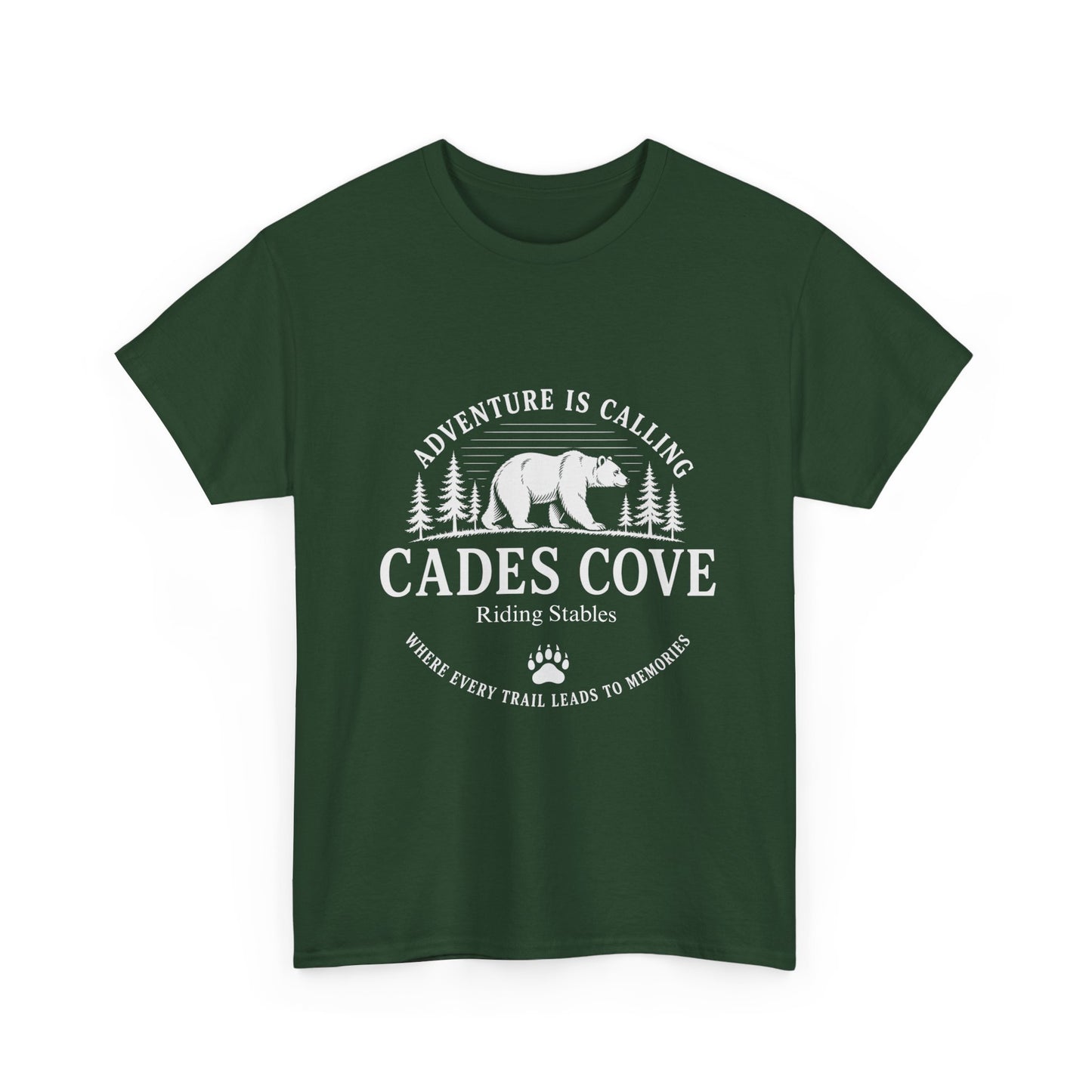 Cades Cove Riding Stables Adventure Is Calling Bear T-Shirt – Adult Smoky Mountains Tee