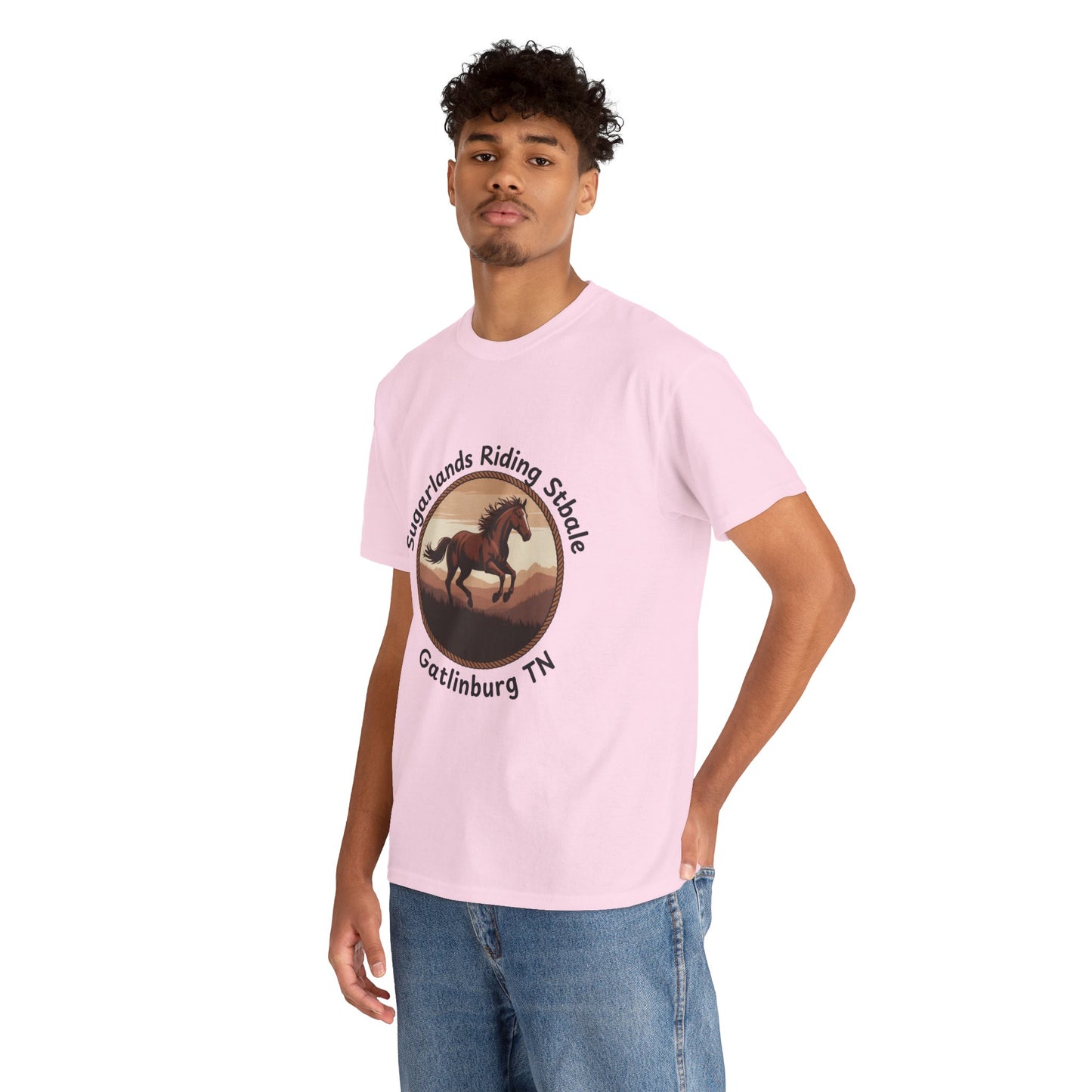 Running Horse T-Shirt – Sugarlands Riding Stables Gatlinburg Tennessee Western Sunset Tee