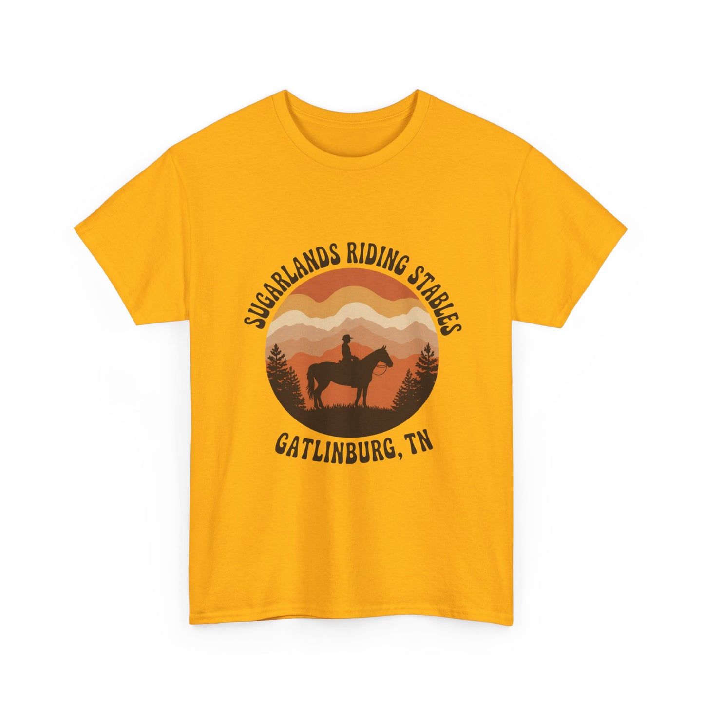 Sugarlands Riding Stables T-Shirt – Gatlinburg Tennessee Sunset Smoky Mountains Tee