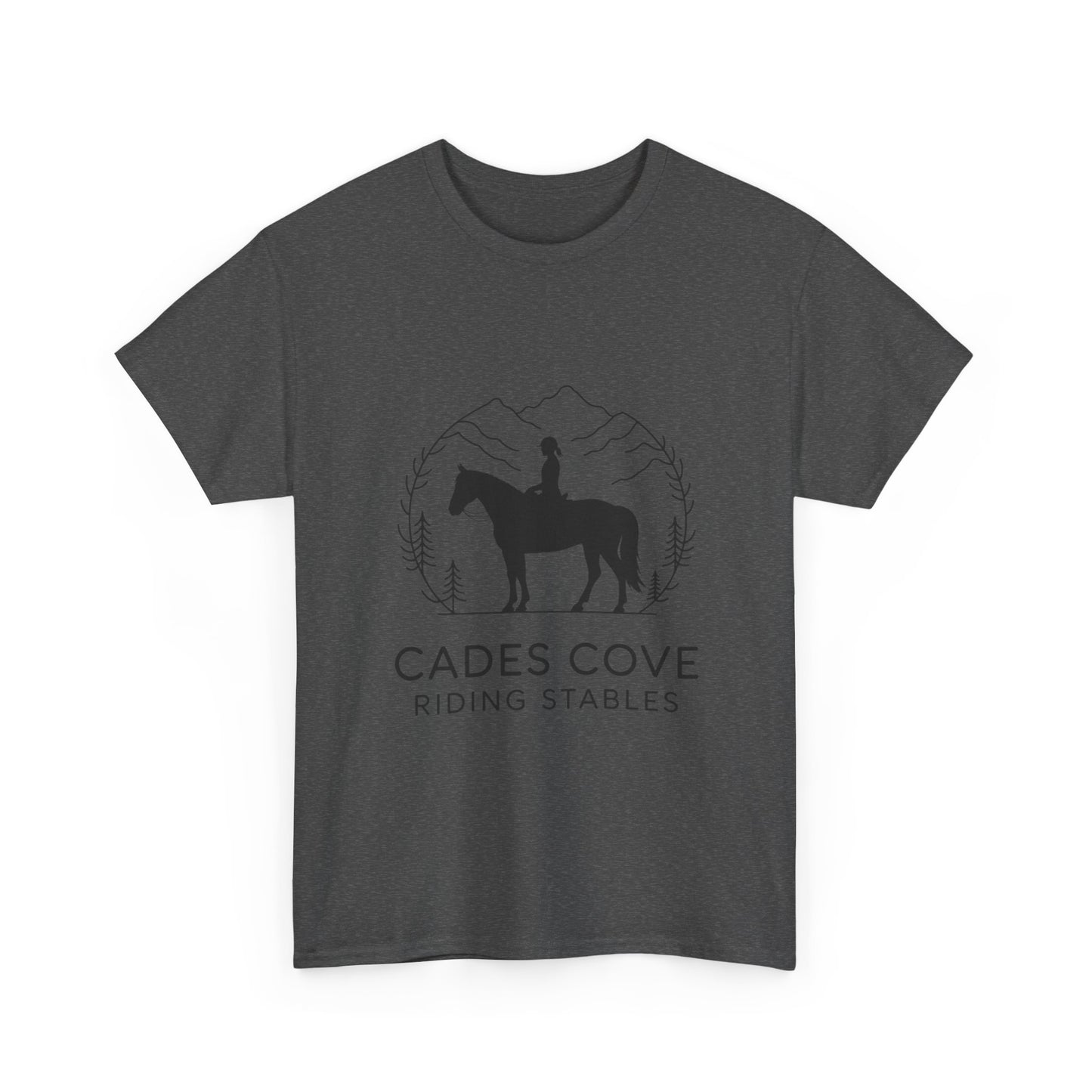 Cades Cove Riding Stables Minimalist T-Shirt – Smoky Mountains Horseback Silhouette Tee