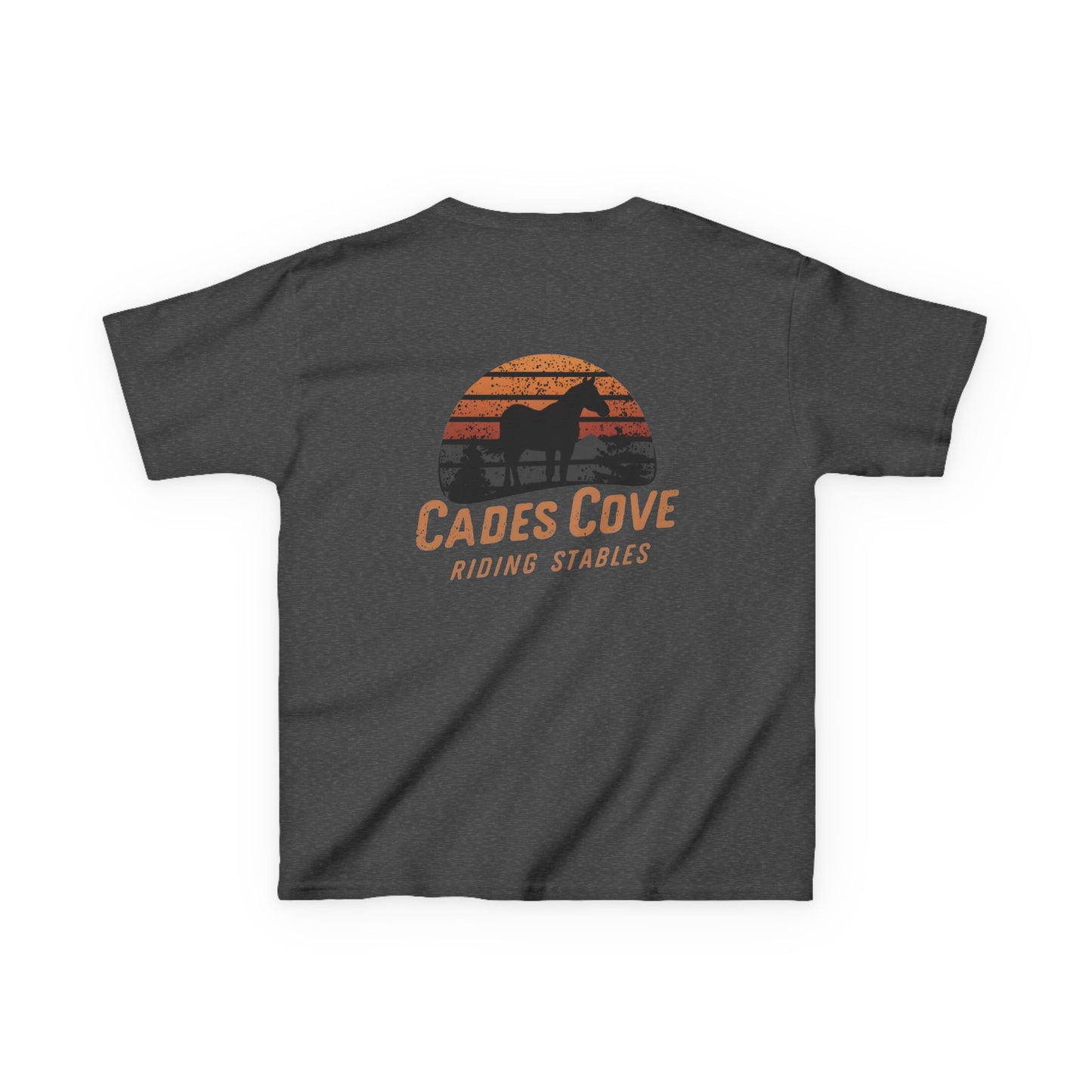 Cades Cove Riding Stables Retro Sunset Kids Heavy Cotton™ Tee