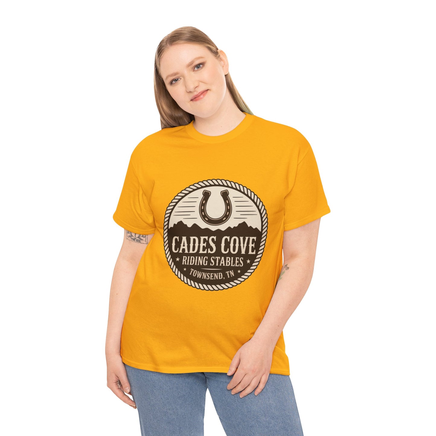 Cades Cove Riding Stables Townsend TN T-Shirt – Smoky Mountains Western Logo Tee