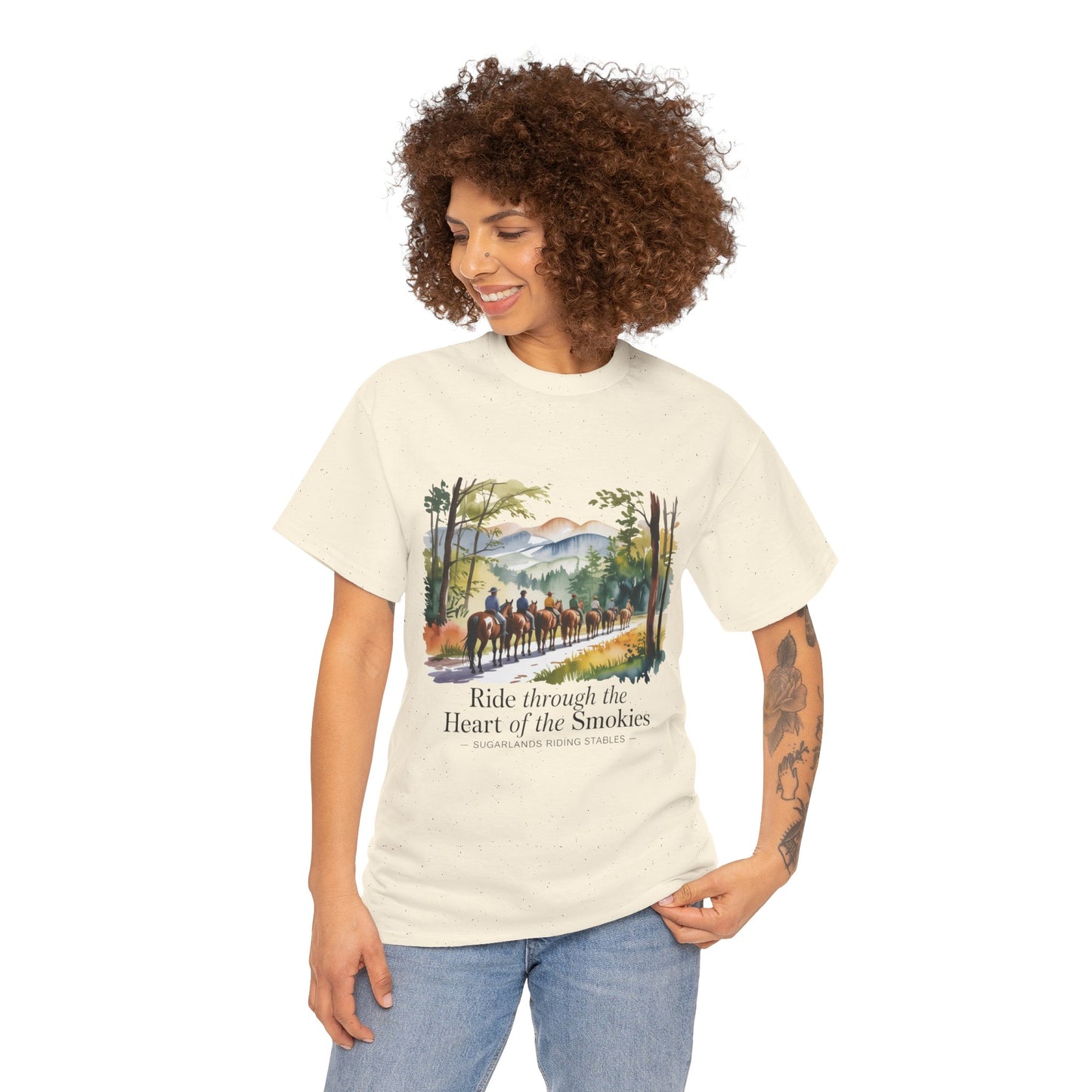 Ride Through the Heart of the Smokies T-Shirt – Sugarlands Riding Stables Gatlinburg TN Tee