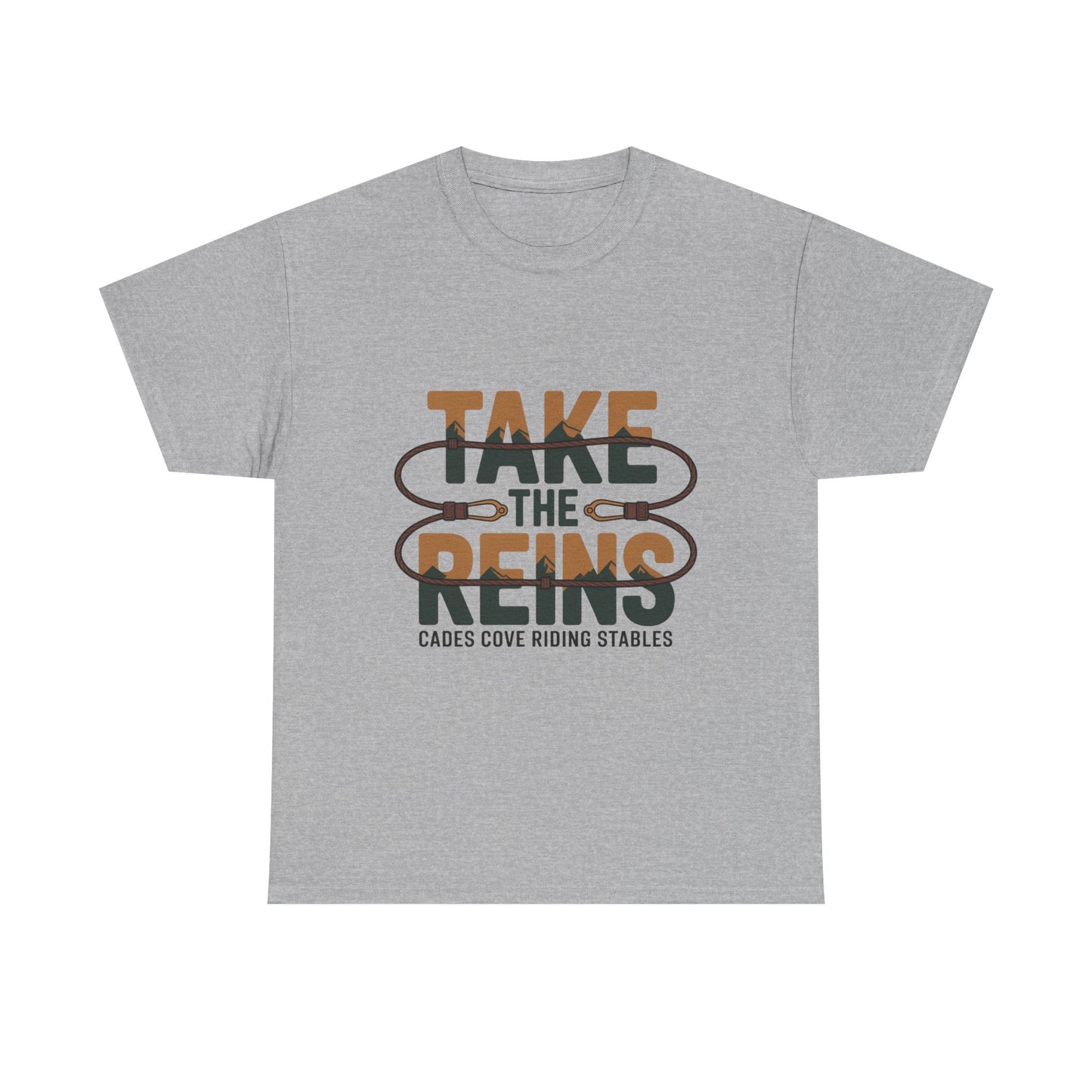 Take the Reins T-Shirt – Cades Cove Riding Stables Smoky Mountains Horseback Riding Tee