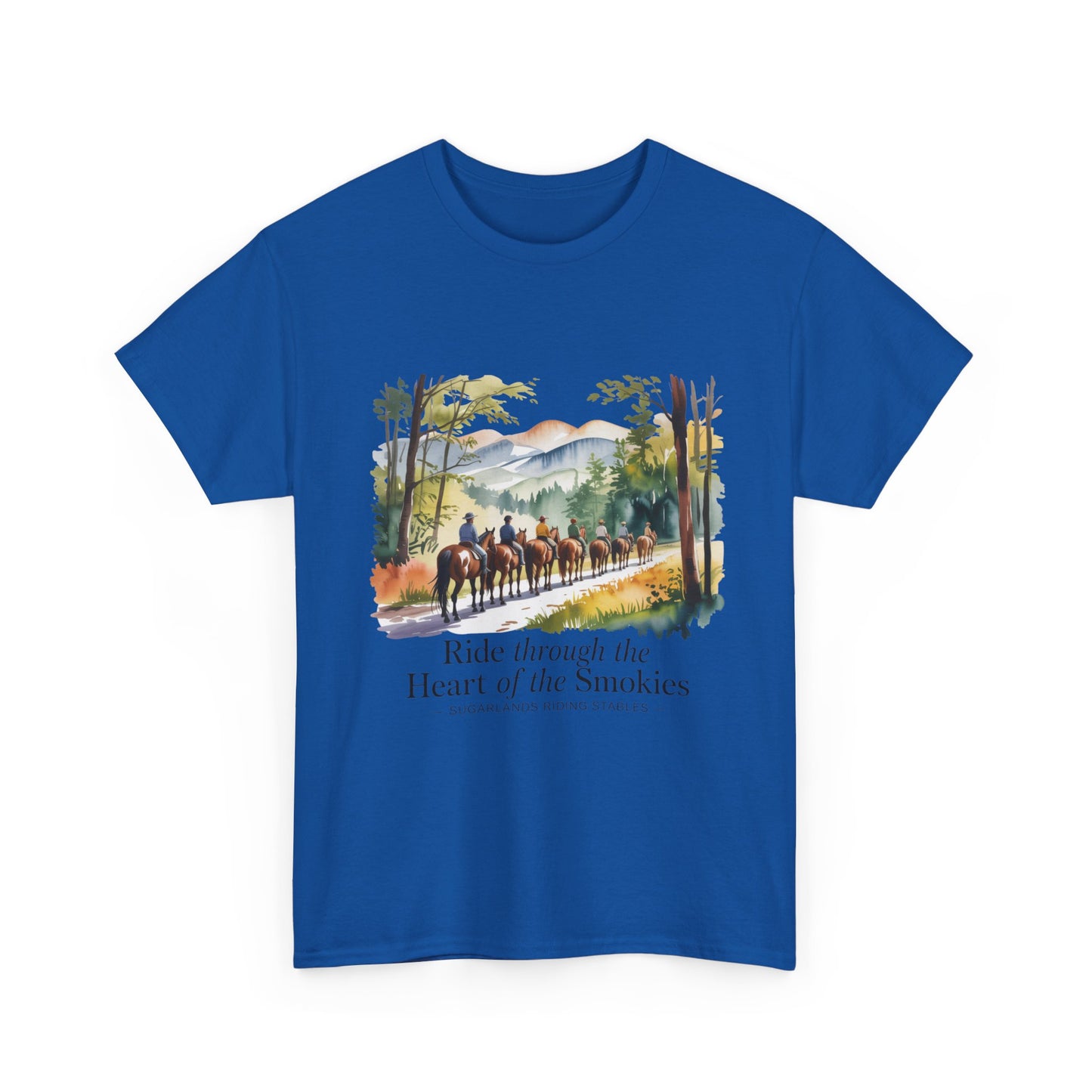 Ride Through the Heart of the Smokies T-Shirt – Sugarlands Riding Stables Gatlinburg TN Tee