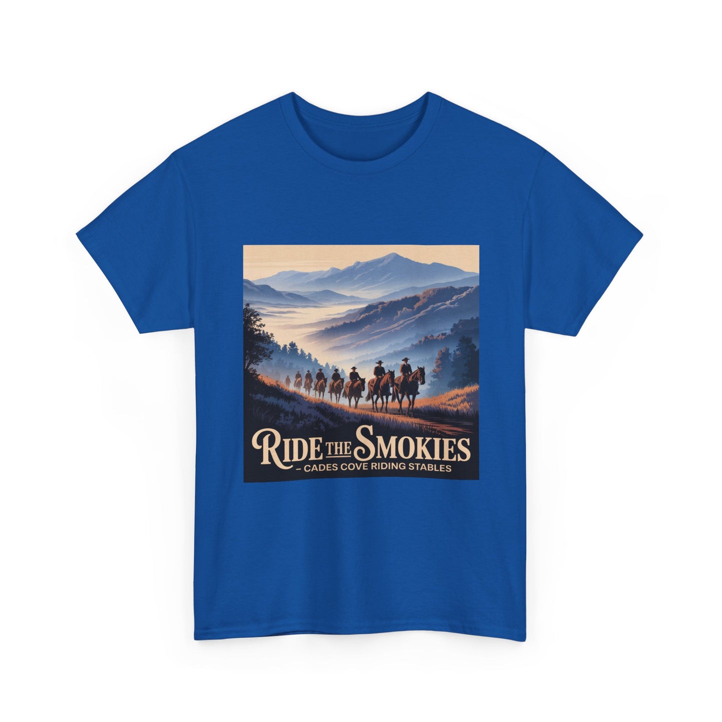 Ride the Smokies T-Shirt – Cades Cove Riding Stables Smoky Mountains Horseback Riding Tee