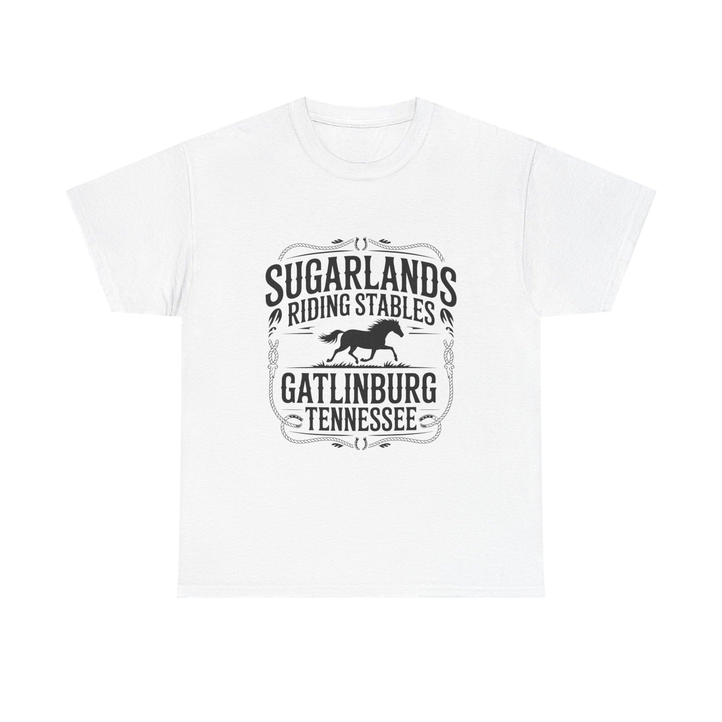 Sugarlands Riding Stables T-Shirt – Gatlinburg Tennessee Horseshoe Western Logo Tee