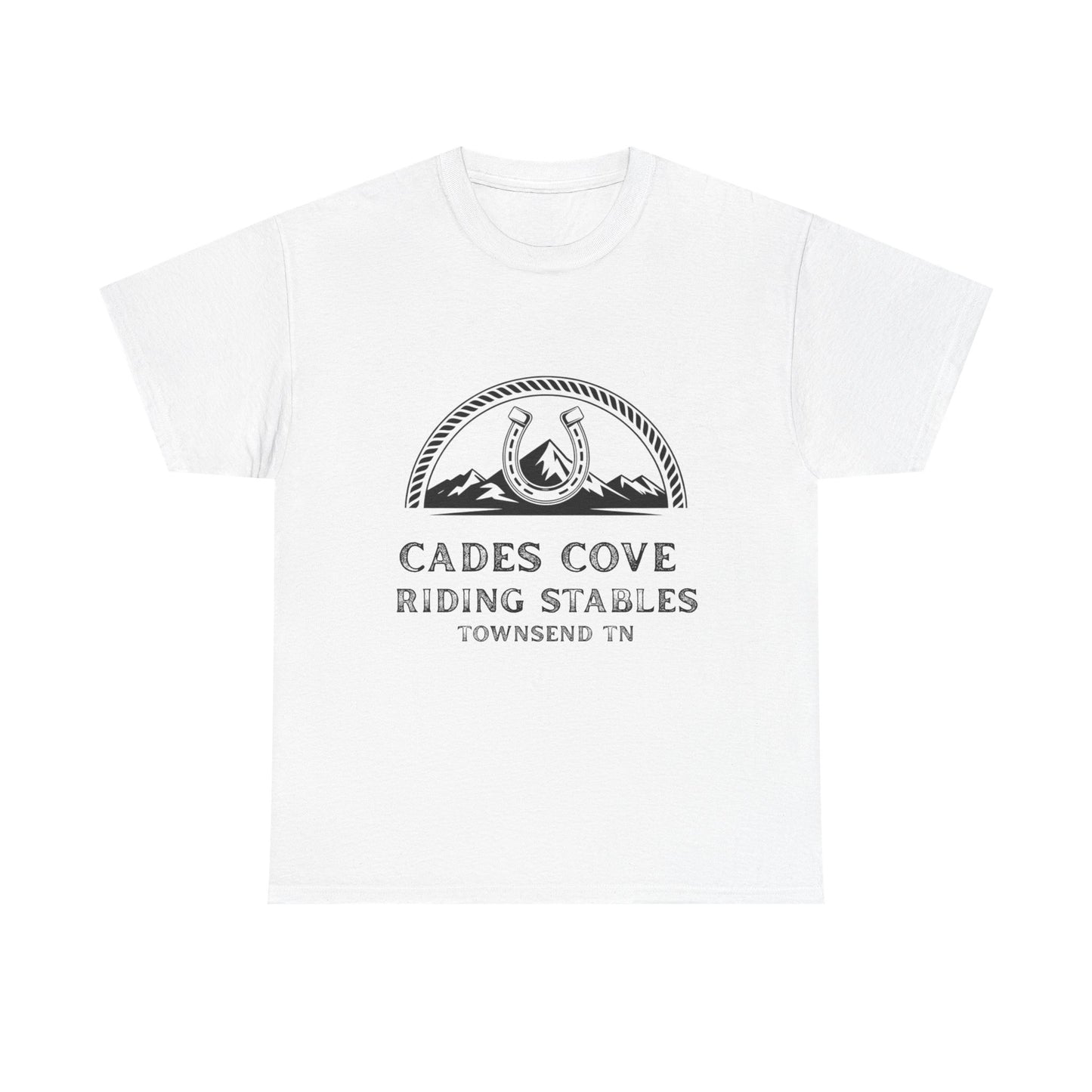 Cades Cove Riding Stables T-Shirt – Smoky Mountains Horseshoe Western Logo Tee