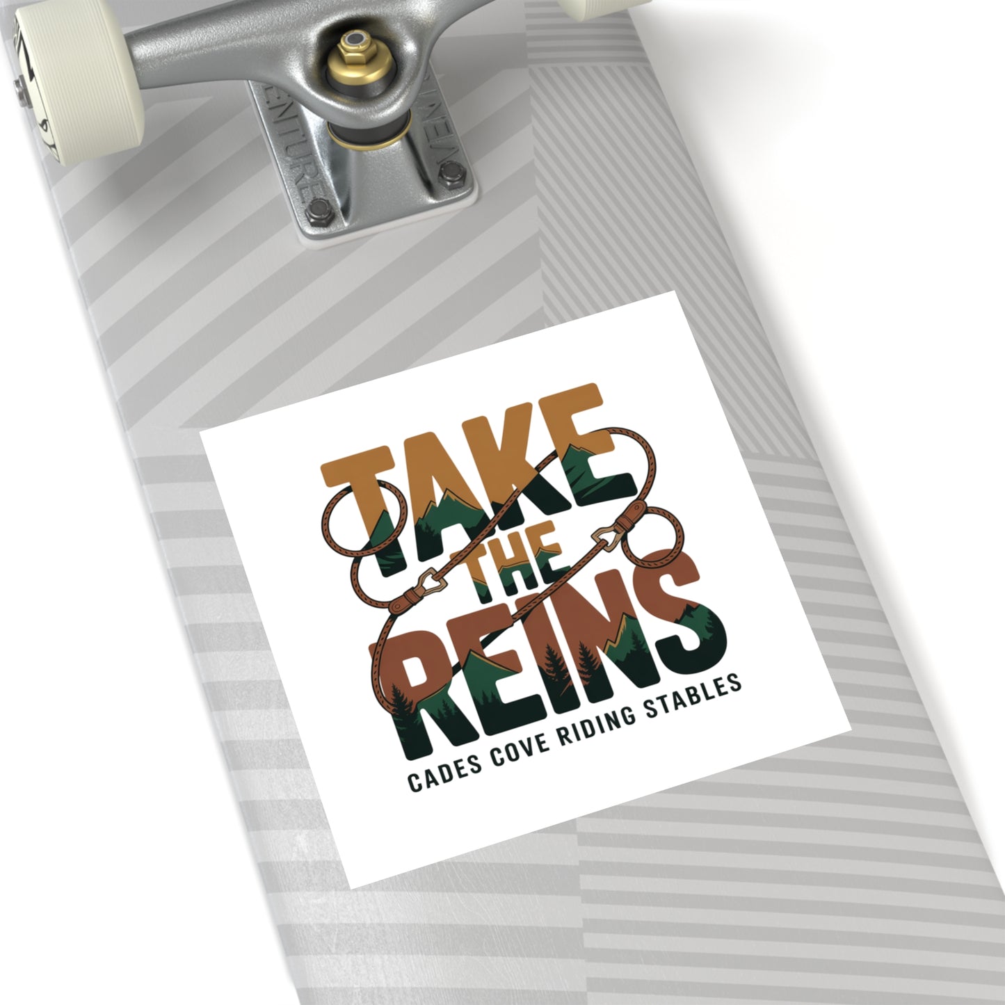 Take the Reins Sticker – Cades Cove Riding Stables Smoky Mountains Western Decal