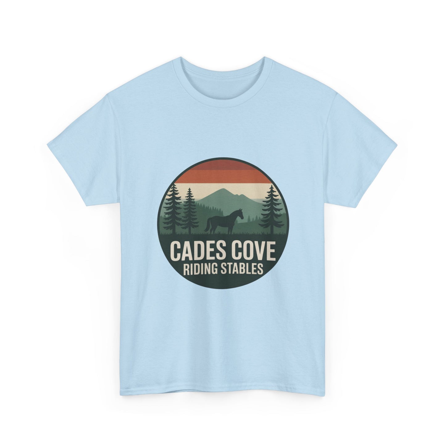 Cades Cove Riding Stables Horse Mountain T-Shirt – Adult Smoky Mountains Nature Tee