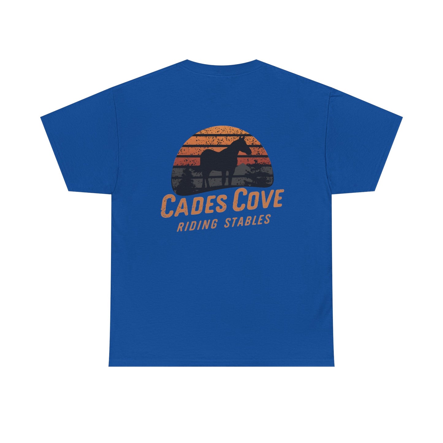 Cades Cove Riding Stables Retro Sunset Unisex Heavy Cotton Tee