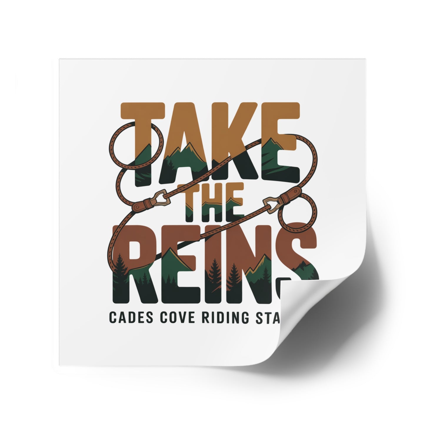 Take the Reins Sticker – Cades Cove Riding Stables Smoky Mountains Western Decal