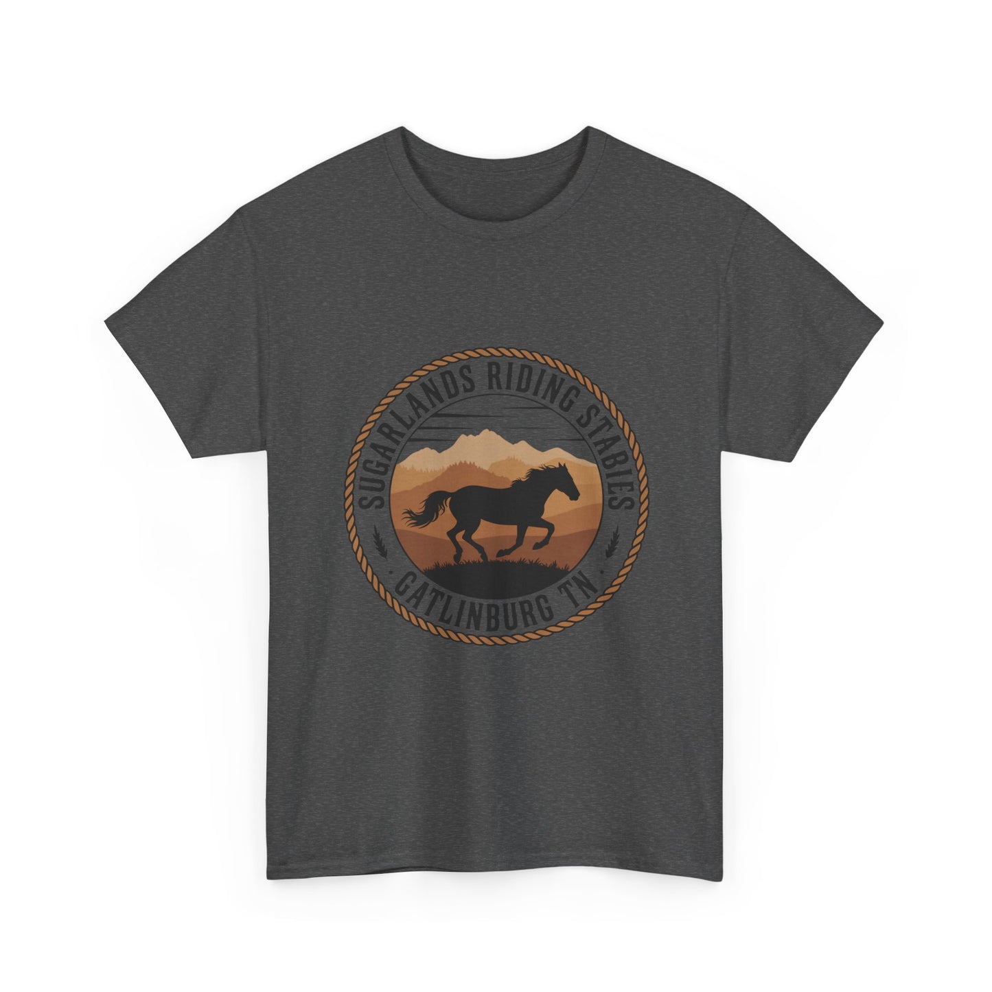 Sugarlands Riding Stables T-Shirt – Gatlinburg Tennessee Running Horse Western Emblem Tee