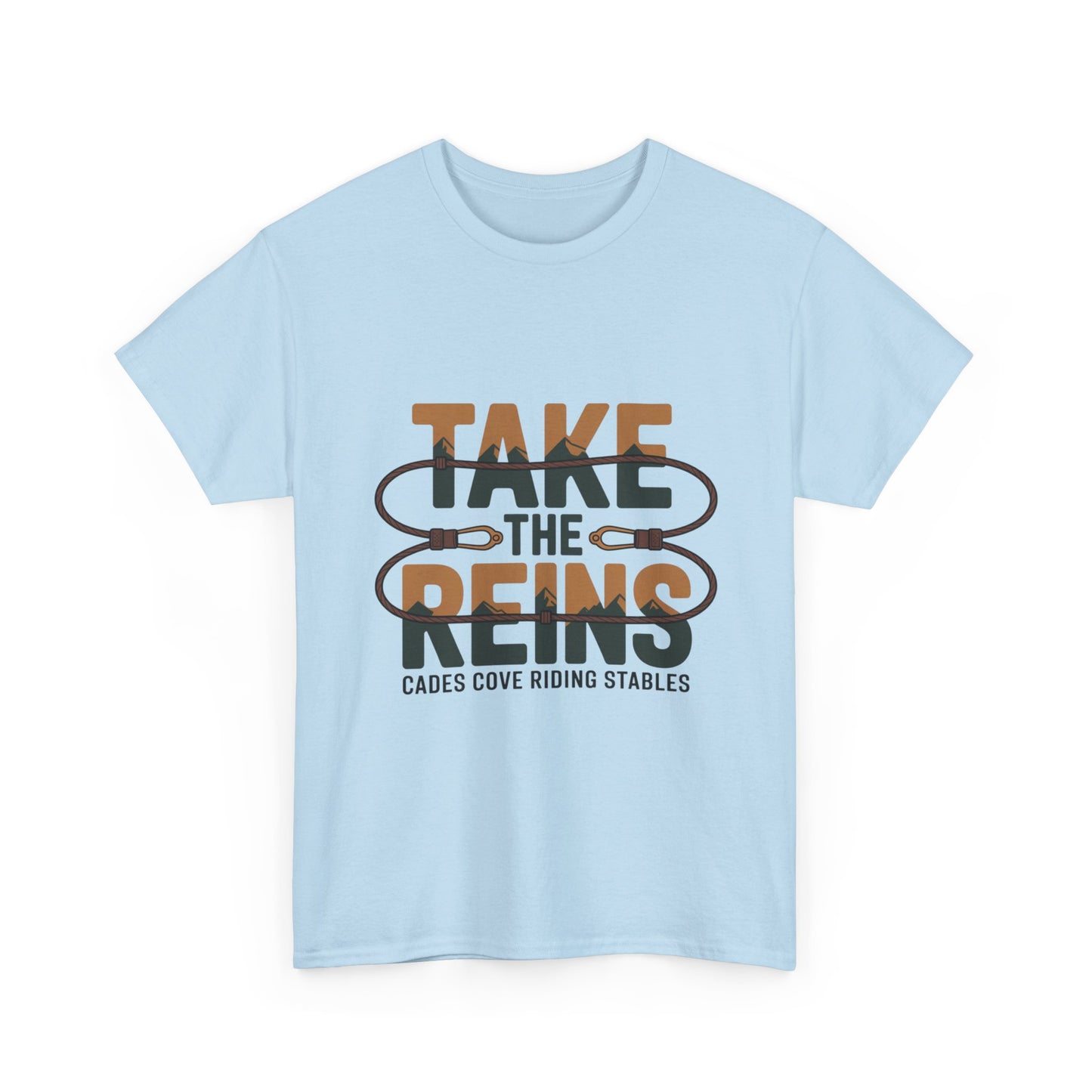 Take the Reins T-Shirt – Cades Cove Riding Stables Smoky Mountains Horseback Riding Tee