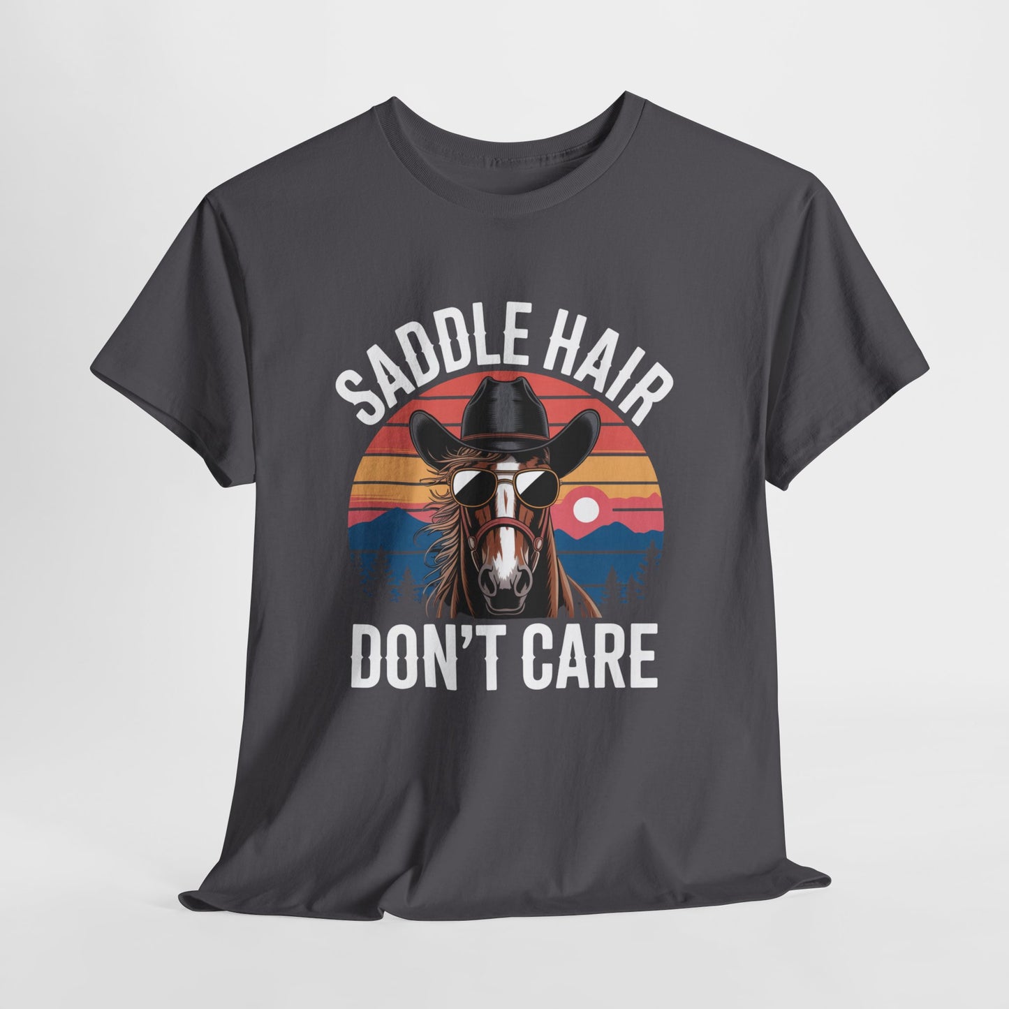 Saddle Hair Don't Care Horse Shirt – Funny Western Horse Lover Tee
