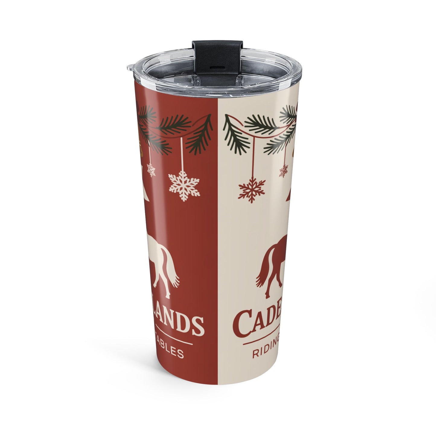 Seasons of the Smokies – Cades Cove & Sugarlands Riding Stables Holiday Design Tumbler 20oz