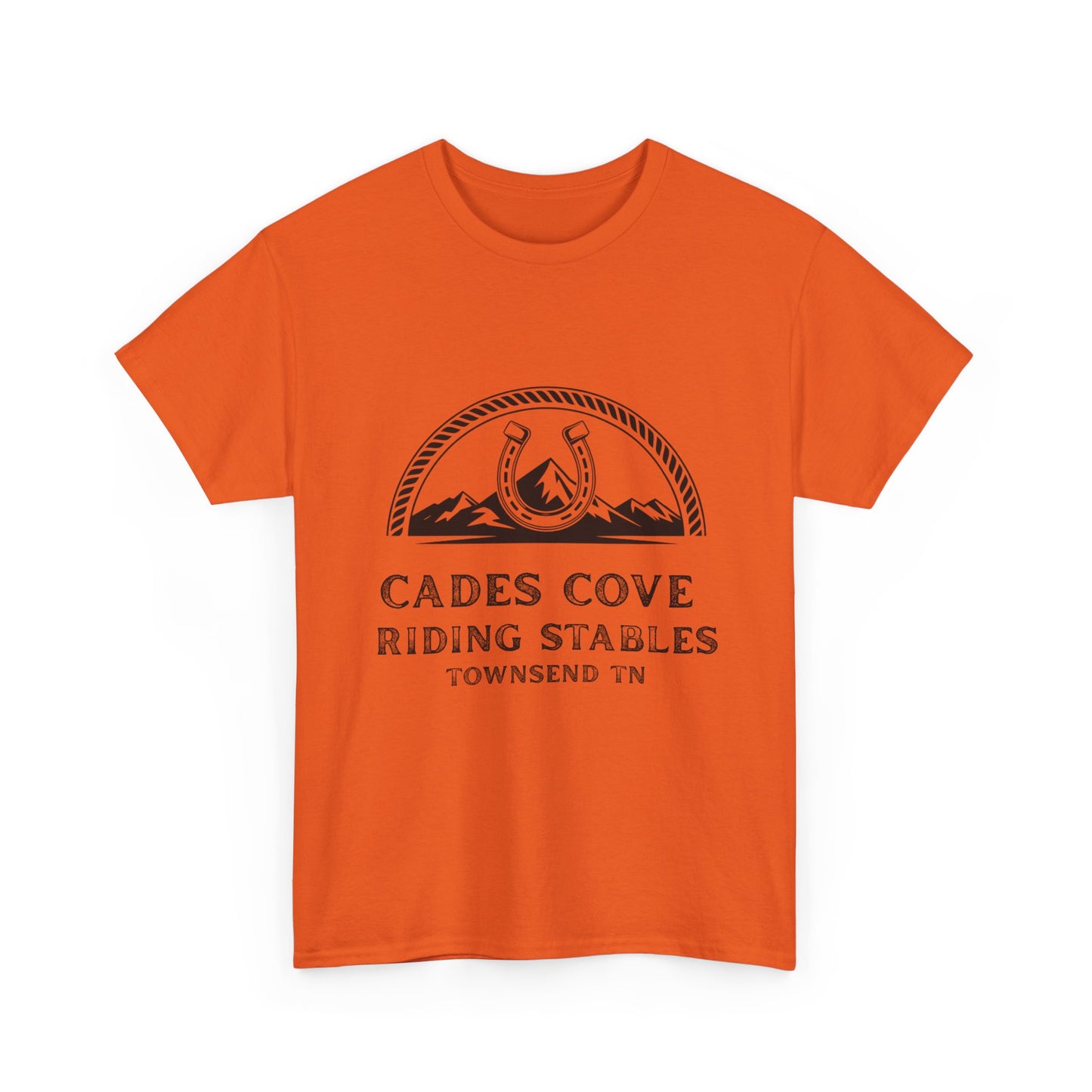 Cades Cove Riding Stables T-Shirt – Smoky Mountains Horseshoe Western Logo Tee