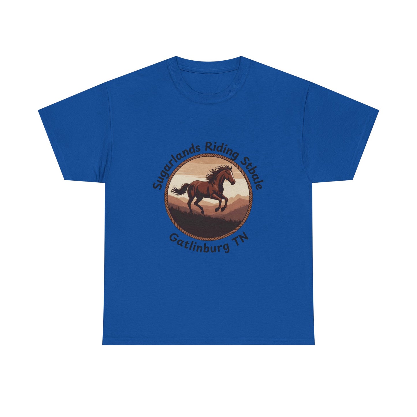 Running Horse T-Shirt – Sugarlands Riding Stables Gatlinburg Tennessee Western Sunset Tee